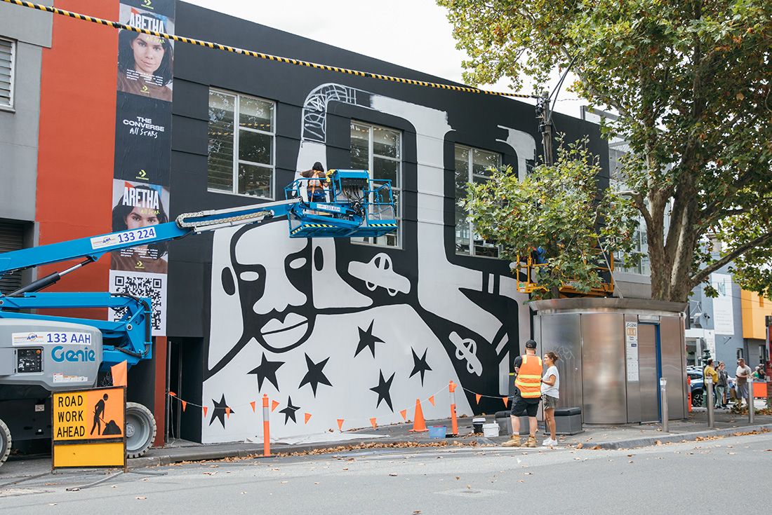 Converse collingwood art mural sustainability Aretha Brown 