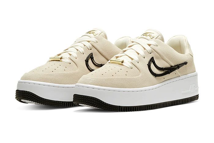 Nike Air Force 1 Sage Low Lx Light Cream Release Ci3482 200 Three Quarter Lateral Side Shot