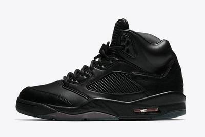 Air Jordan 5 Premium Triple Black Leather 1