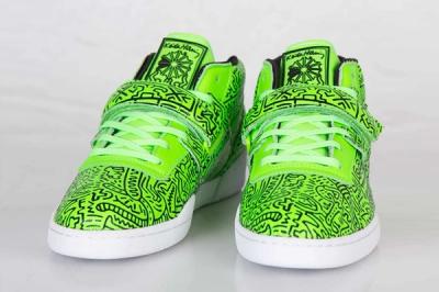 Keith Haring Reebok Classic Workout Mid Strap Neon Green 4