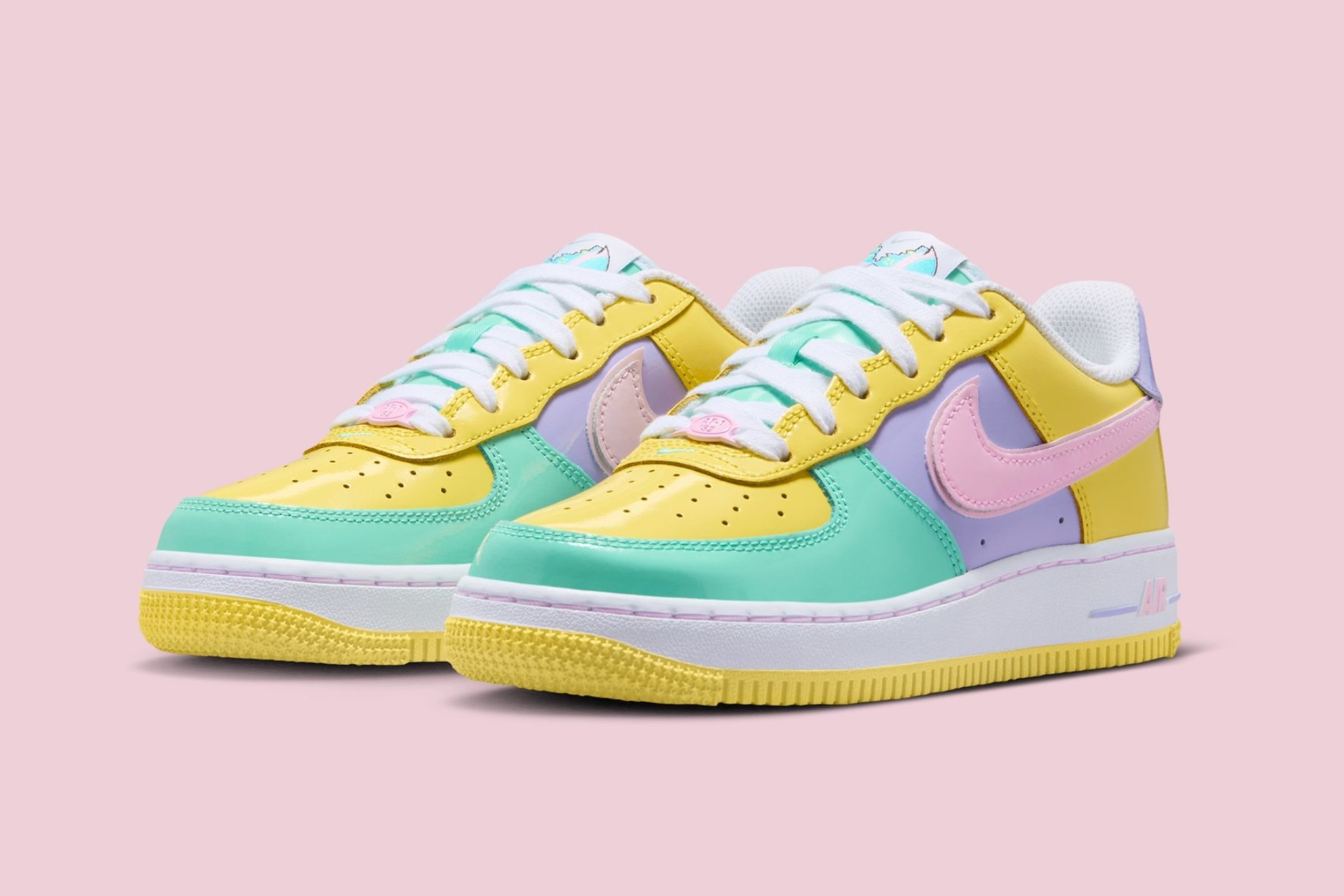 air force 1 pink yellow blue