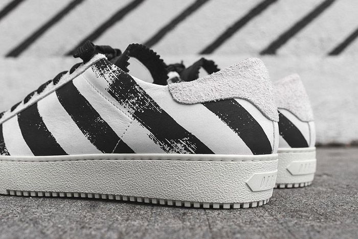 Off White Striped Sneaker White Black 1