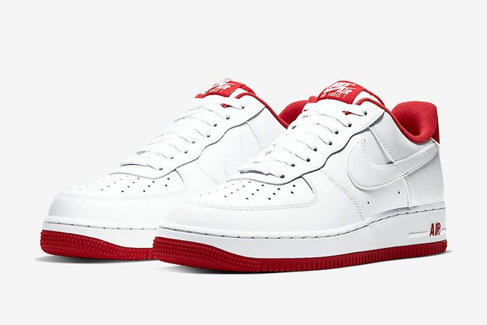 Nike Air Force 1 Low White University Red Cd0884 101 Front Angle