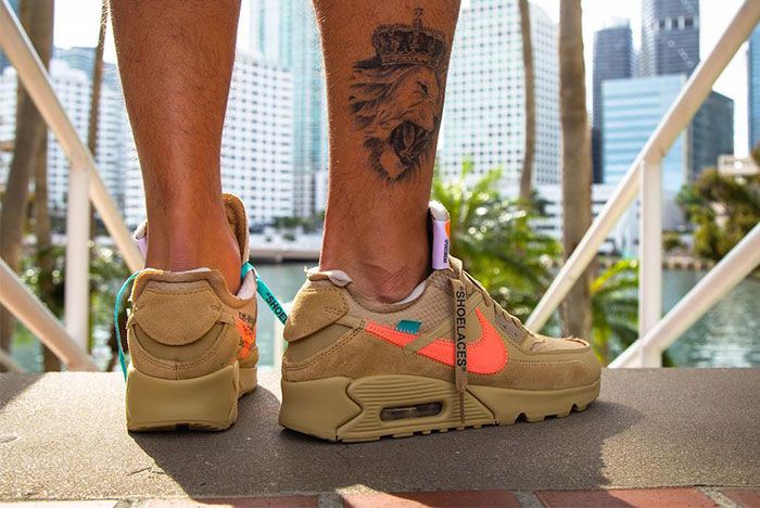 The Off-White x Nike Air Max 90 'Desert Ore' Gets On-Foot Shots ...