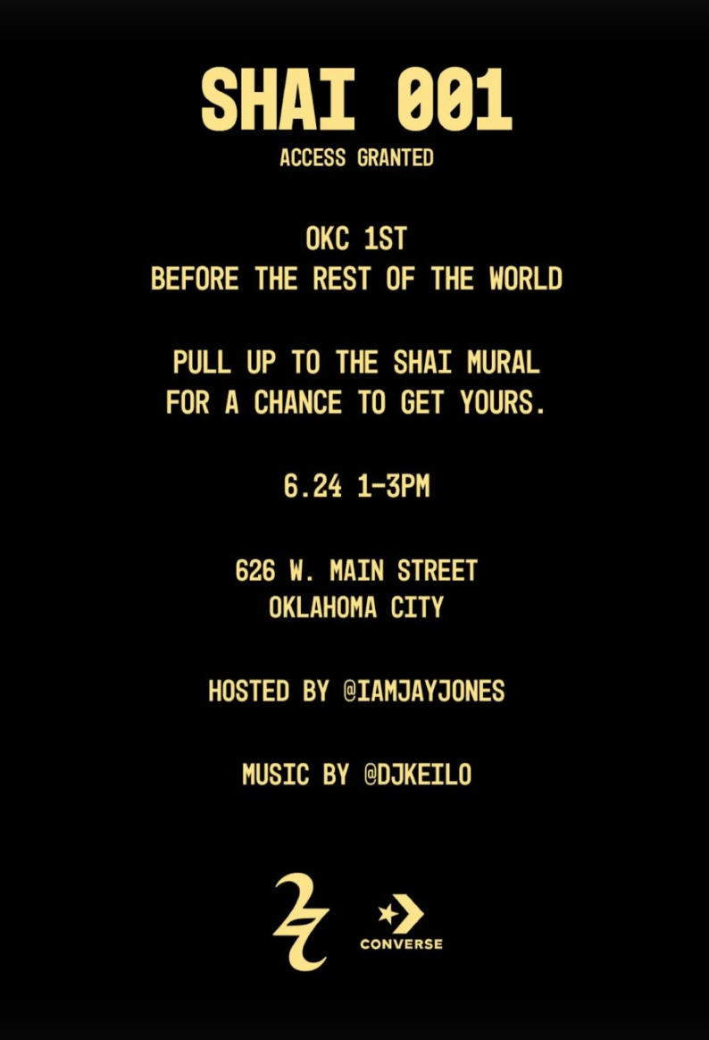 converse shai 001 flyer for pop-up shop