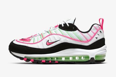 Nike Air Max 98 White Pink Volt Ci3709 101 Lateral Side Shot