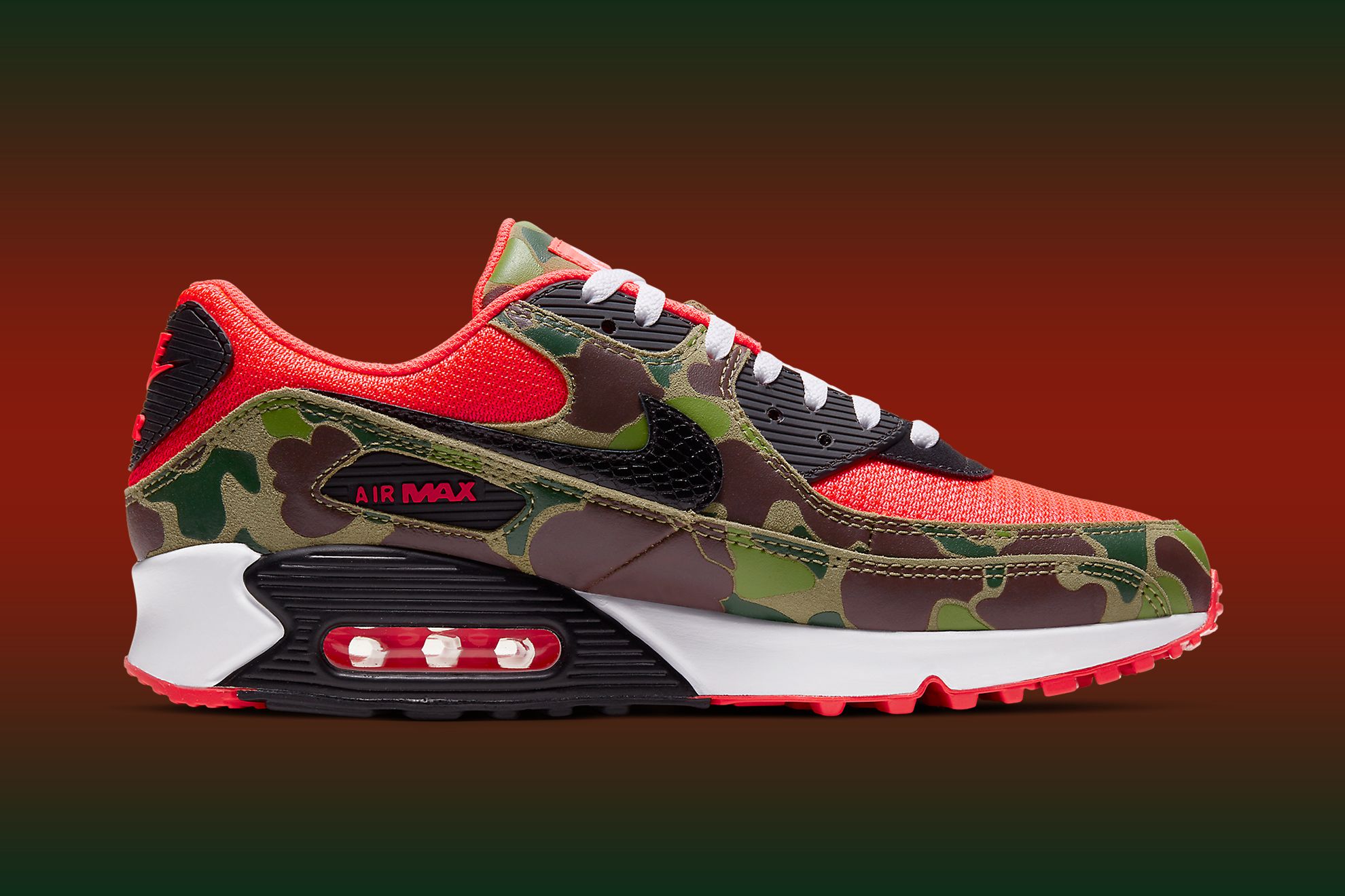 red and camo air max 90