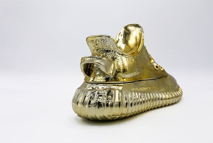 Yeezy Boost 350 Gold Candle Sculpture Back Angle Shot 6