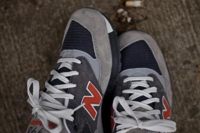 New Balance 998 Grey Orange Toe Detail 1