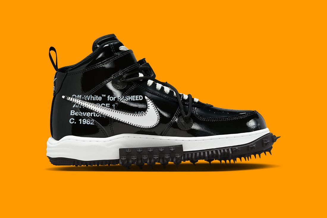 Special Edition Off White Air Force 1 Mid Patent Black