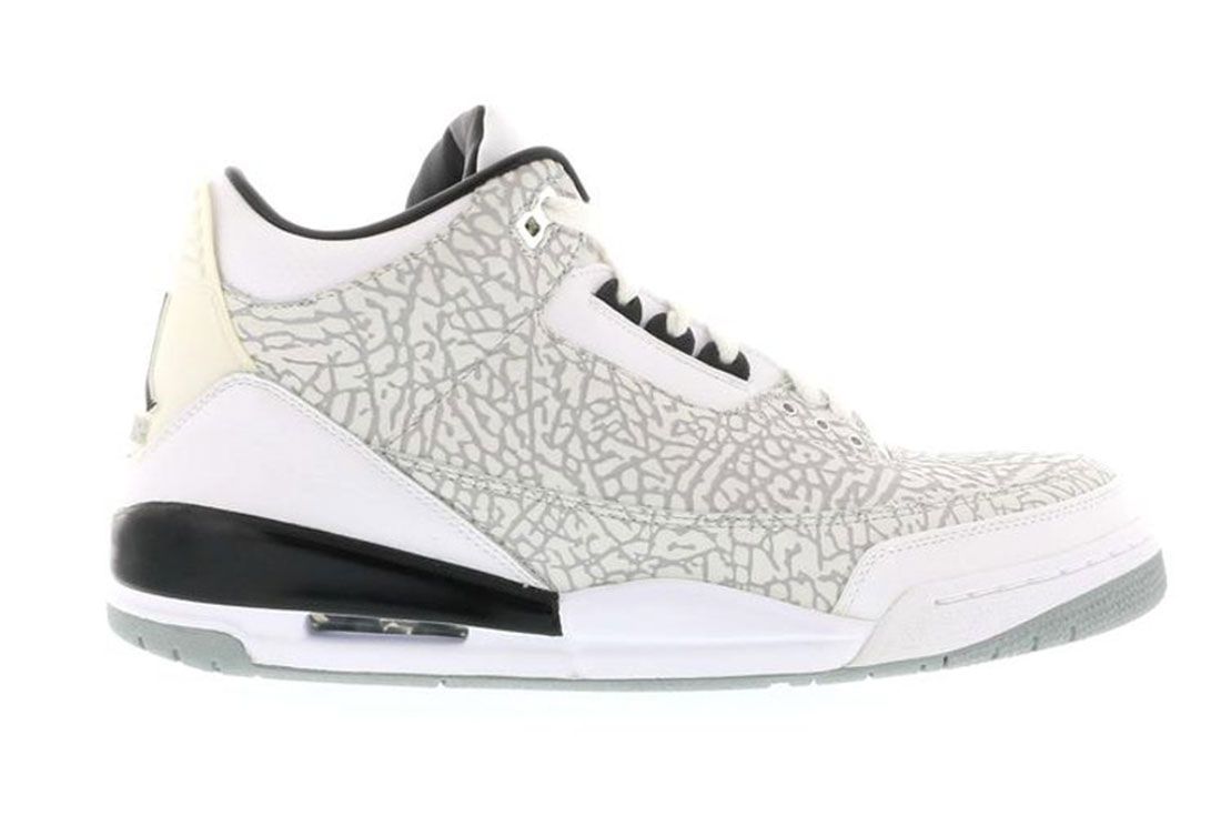 Air Jordan 3 White Flip White Cement Lateral Side Shot