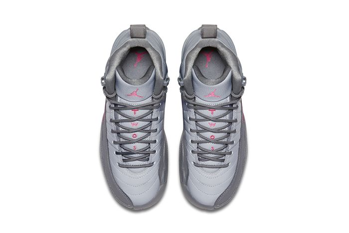 jordan 12 vivid pink wolf grey