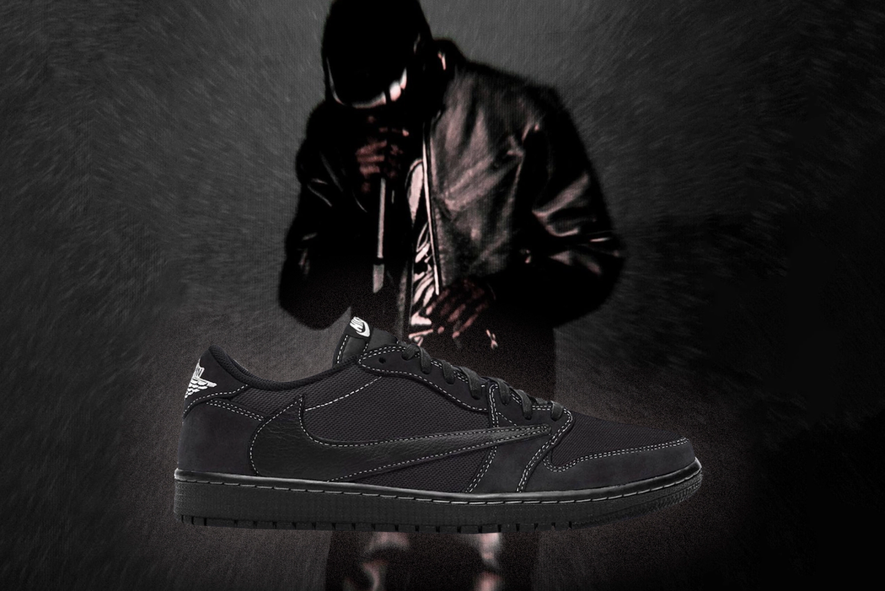 Fresh Look! Travis Scott x Air Jordan 1 Low ‘Black Phantom’ - Sneaker
