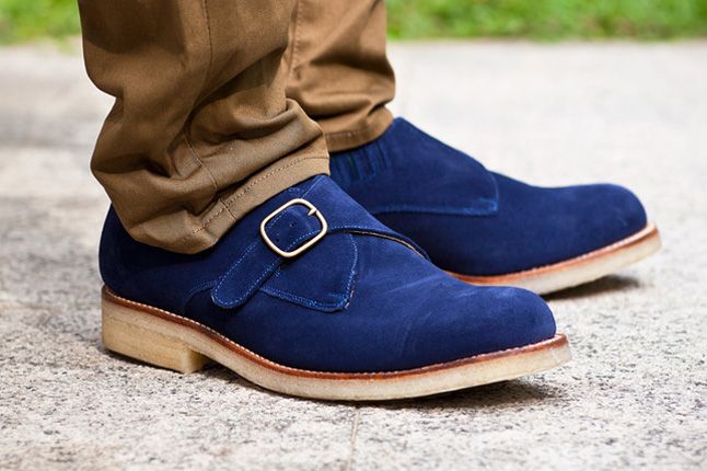 Garbstorexgrenson 2012 Fall Winter Monk Shoe Blue Pair 1