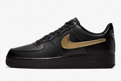 Nike Air Force 1 Blk Gld Ct2252 001 Lateral