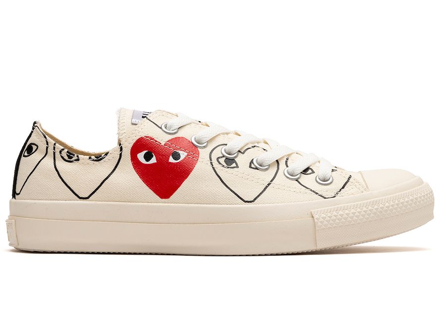 comme des garcons converse cream