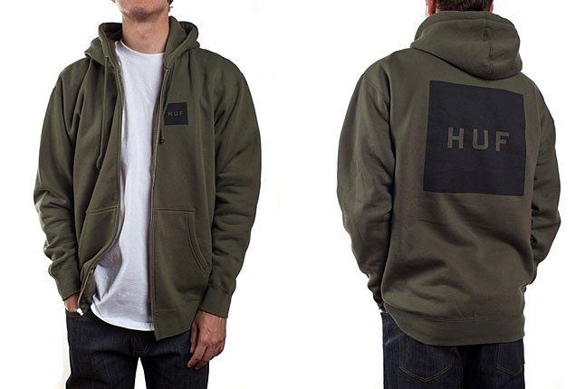 Huf Box Logo Hoodie Olive 1