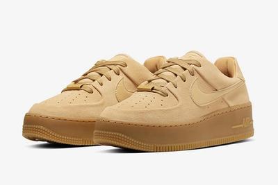Nike Air Force 1 Sage Club Gold Suede Ct3432 700 Front