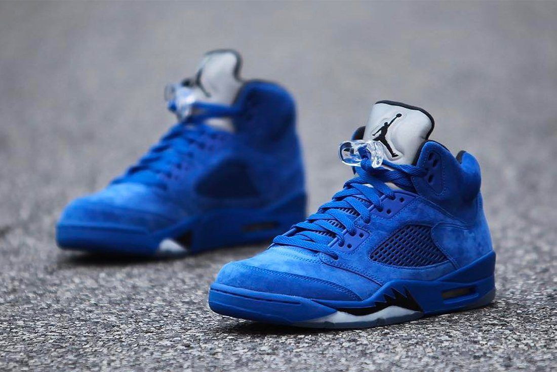 Jordan 5s hotsell blue suede