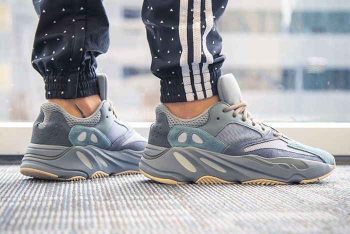 On Foot Adidas Yeezy Boost 700 Blue Teal Right