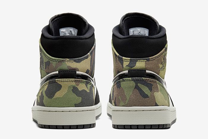 Air Jordan 1 Mid Camo Cw5490 Heel Shot