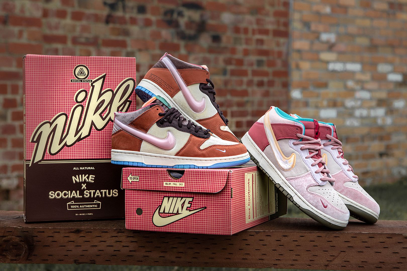 Social Status x Nike Dunk 'Chocolate Milk' and 'Strawberry Milk' sneaker freaker