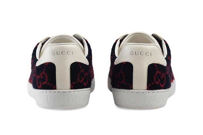 Gucci Gg Wool Sneaker Heel Shot 3