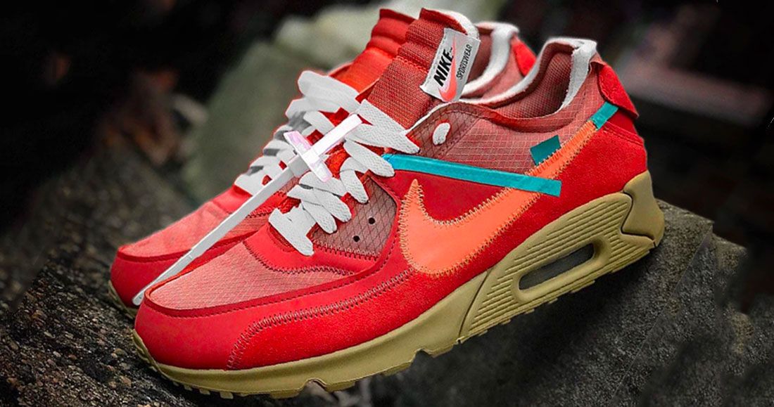 nike off white air max 90 university red