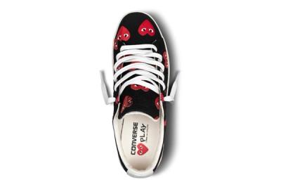 Converse Comme Des Garcons Play Collection Black Red Aerial 1