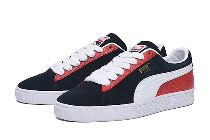 Billys Tokyo Puma Suede Classic Two Toned Black Front Angle