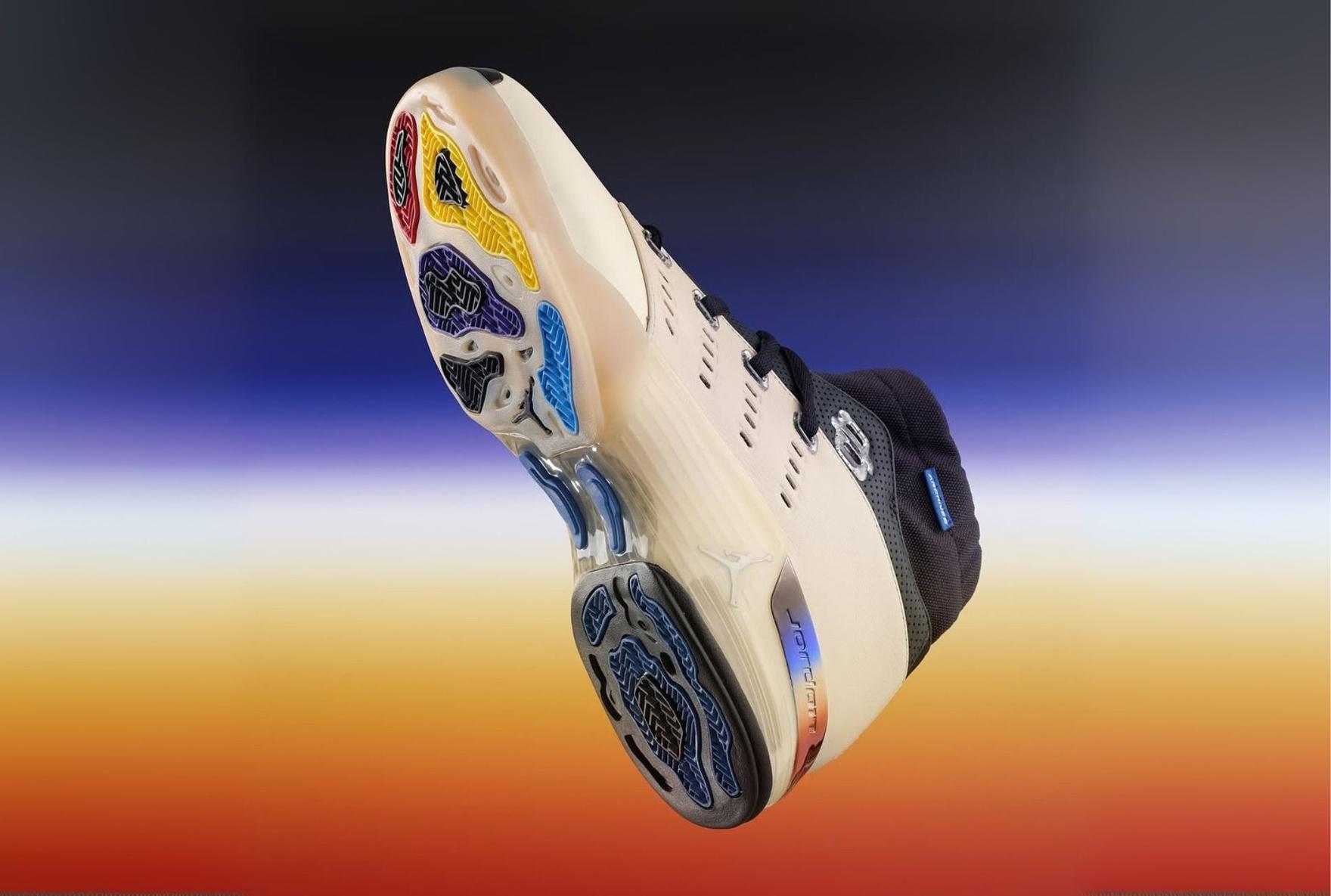 Infinite Archives x Air Jordan 17 Low on Rainbow Background