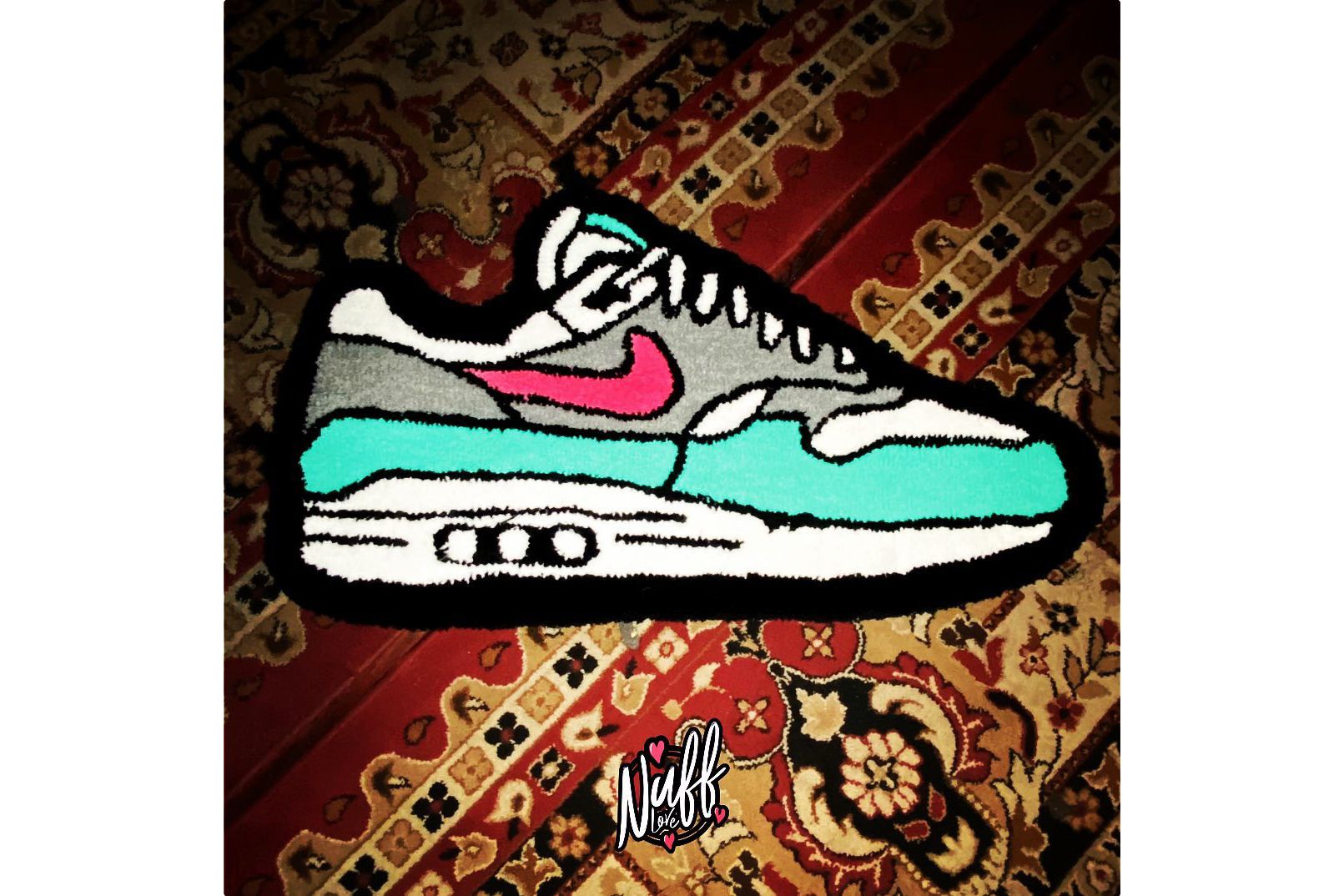 Virgil Abloh rug, nike rug, sneaker rug, Virgil was here, nike