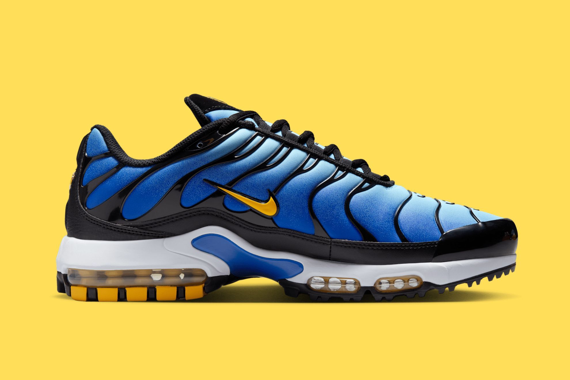 blue and yellow nike tn