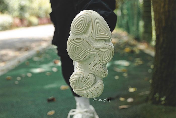 Adidas Yeezy Boost 500 Bone White On Foot Sole