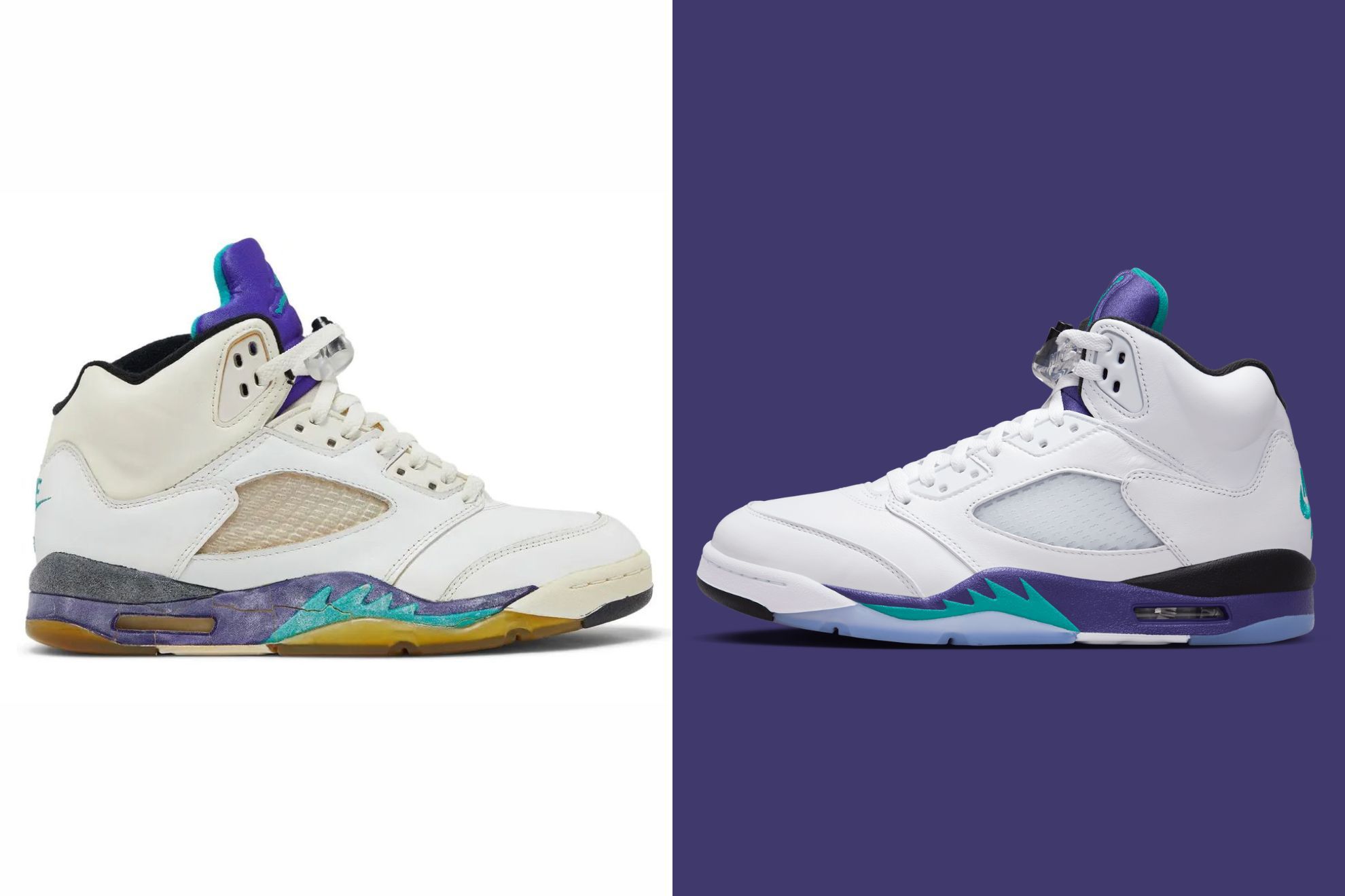Breaking Down the Differences: Air Jordan 5 'Grape' 2025 vs 1990