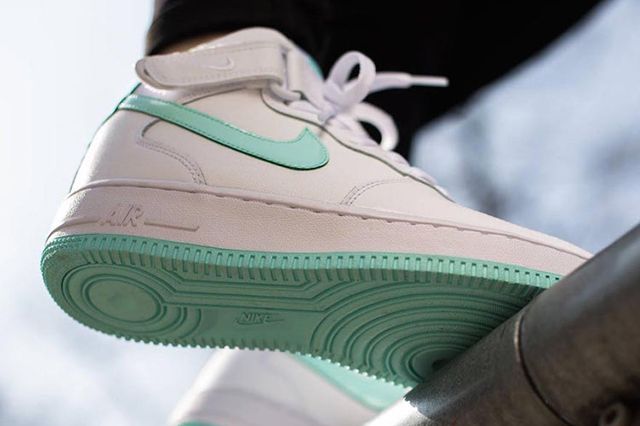 white and teal air force 1