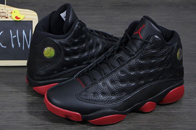 Jordan 13 shop black leather