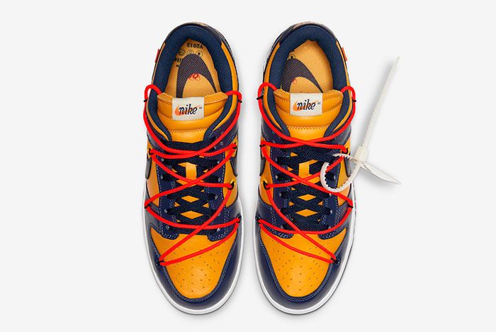Off White Nike Dunk Low Gold Navy Ct0856 700 Top