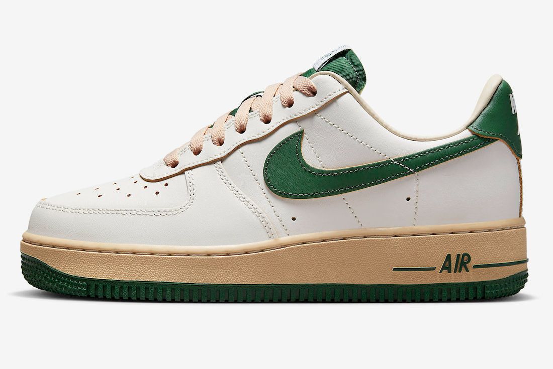 women's white and green air force 1