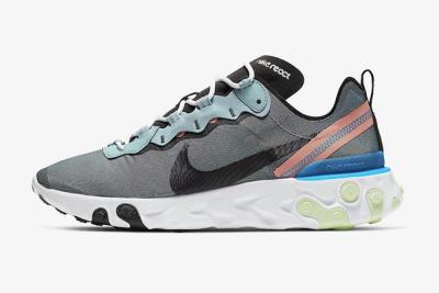 Nike React Element 55 Ocean Cube Bq6166 300 Release Date Lateral