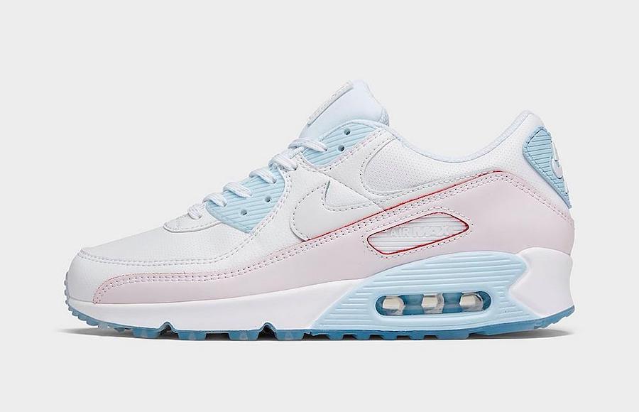 air max 90 light blue and white