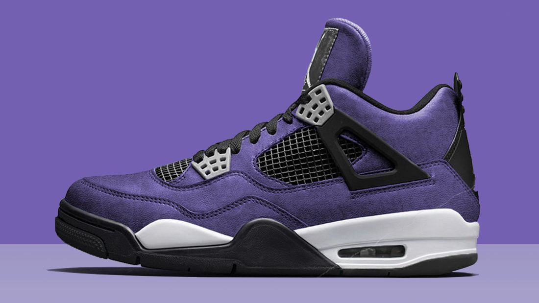 custom purple jordan 4s