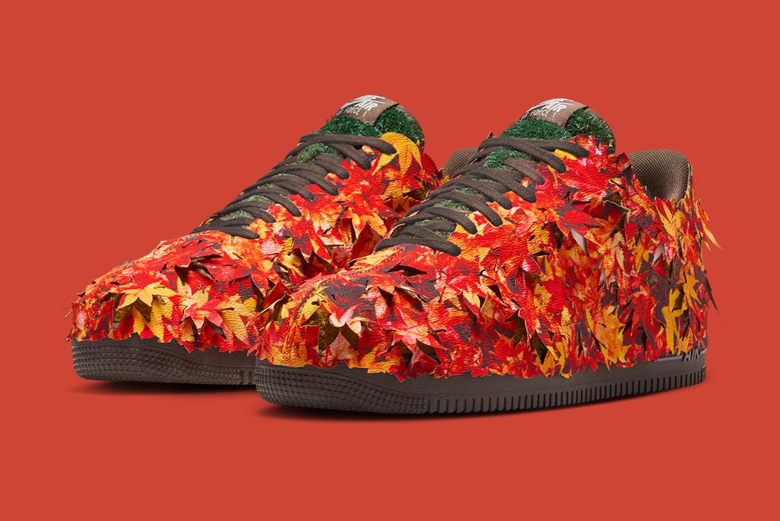 Nike Air Force 1 Low LX 'Leaf Camo' orange background