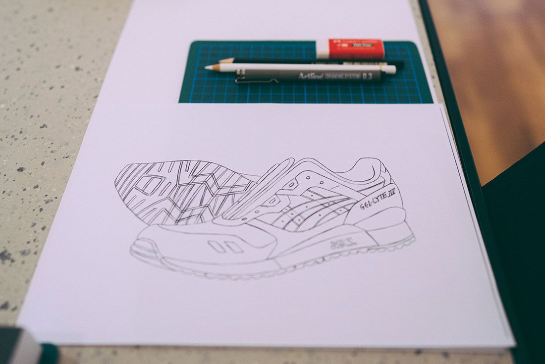 Asics Gel Lyte Iii 30Th Anniversary Sneaker Sketching Masterclass Drawing Paper