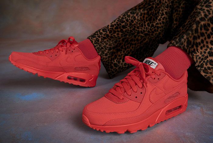 Nike Air Max 90 Premium By You All Red Lateral Side Shot
