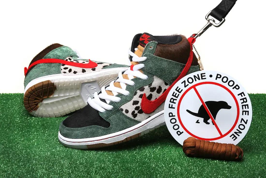 Nike SB Dunk High 'Dog Walker' sneakers weed shoes on fake grass