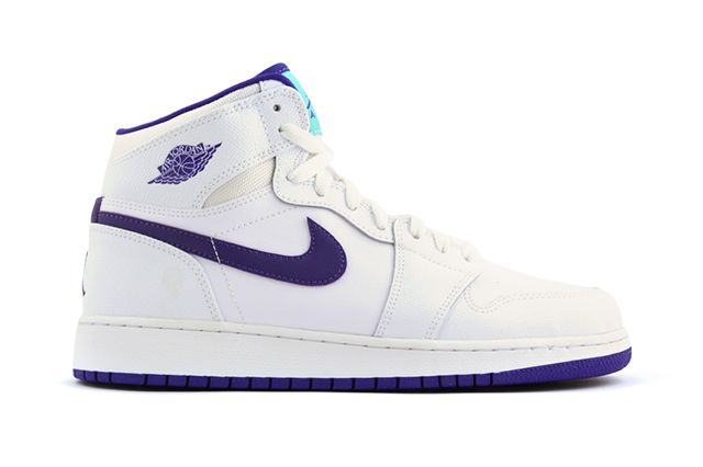 white and purple jordan 1