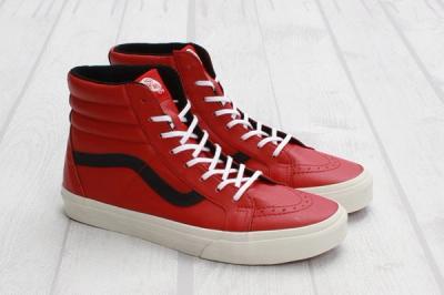 Vans Sk8 Hi Reissue Leather Chili Pepper Angle Pair 1