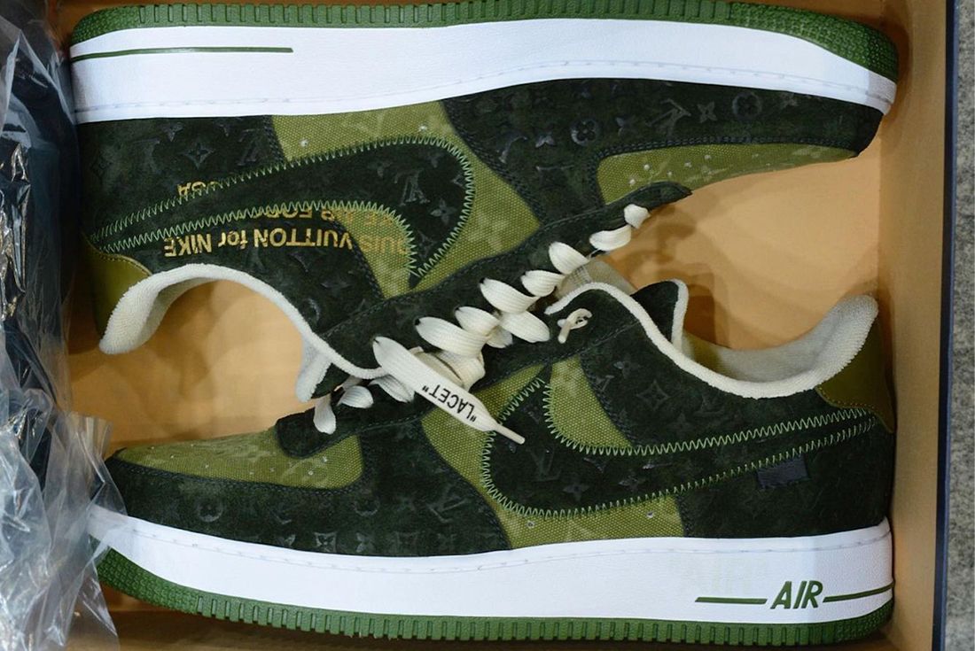 Giày thể thao Nike AF1 LV Xanh Giày Air Force mix LV green phối đồ nam nữ  bản đẹp 2023 Full box  Lazadavn