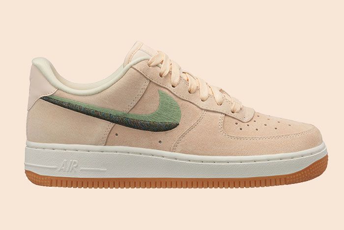 nike peach contrast swoosh air force 1 trainers